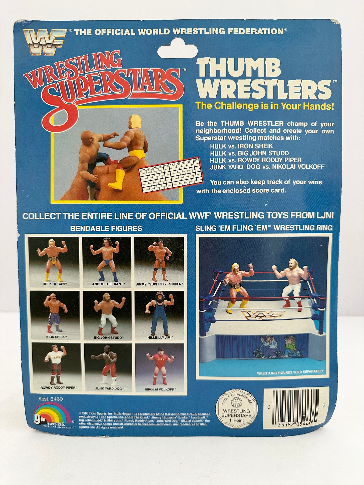 LJN WWF Wrestling Superstars Thumb Wrestlers Hulk Hogan Vs Big John Studd