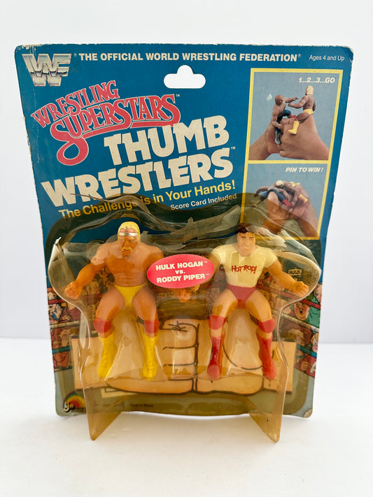 LJN WWF Wrestling Superstars Thumb Wrestlers Hulk Hogan Vs Roddy Piper